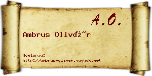 Ambrus Olivér névjegykártya