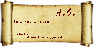 Ambrus Olivér névjegykártya