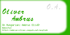 oliver ambrus business card