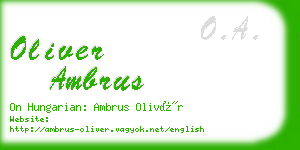 oliver ambrus business card